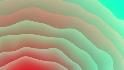 Gradient waves flowing smoothly with red, orange, and green hues Stock Footage 312885704