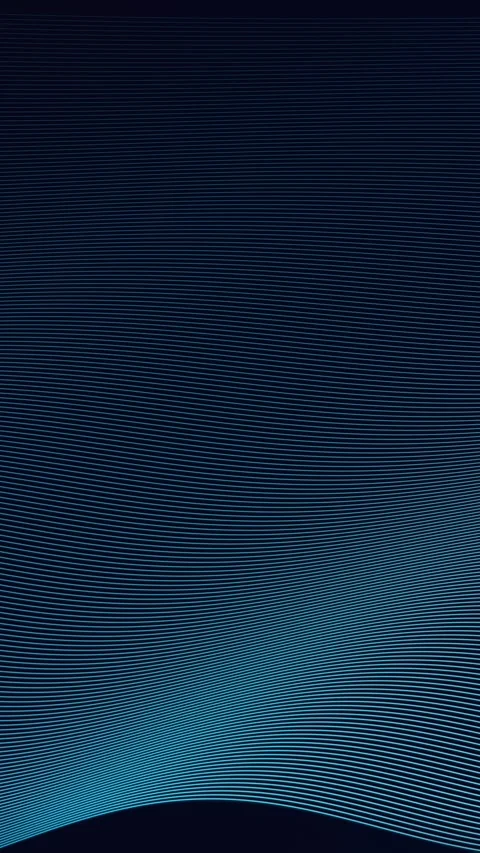 Gradient waves ripple across a dark blue field with flowing lines Video stock 329304555