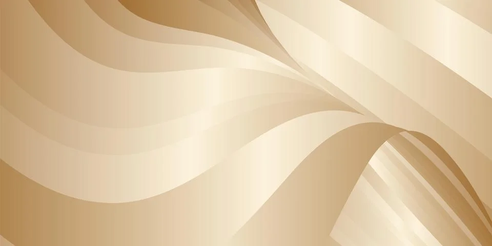 Gradient waves with silk gold glitter. Abstract cover design, banner, backgro Illustrazione stock