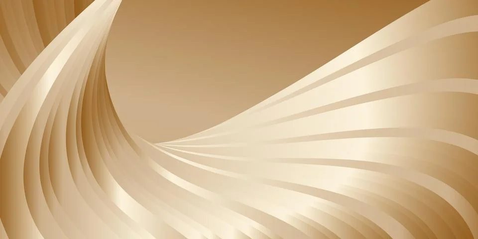 Gradient waves with silk gold glitter. Abstract cover design, banner, backgro Stock-Illustration