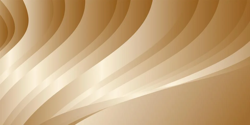 Gradient waves with silk gold glitter. Abstract cover design, banner, backgro Stock Illustration