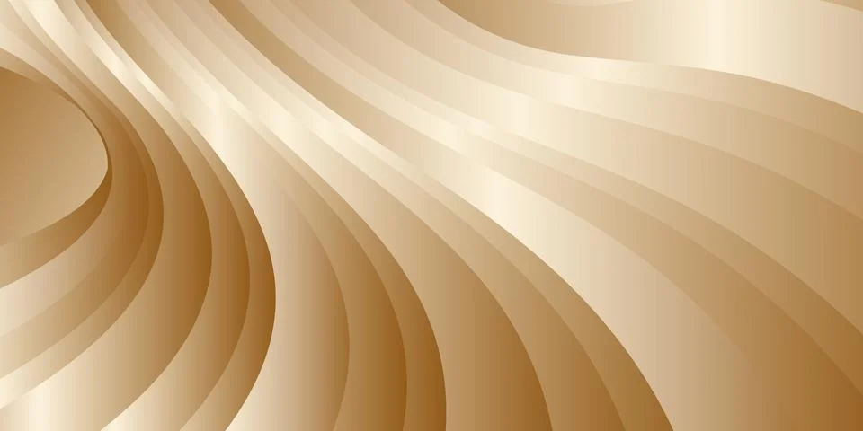 Gradient waves with silk gold glitter. Abstract cover design, banner, backgro Stock Illustration