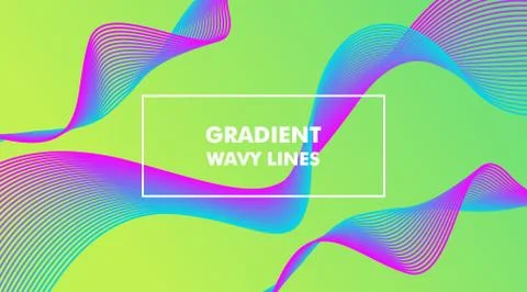 Gradient Wavy Lines Background Layout Template Stock Illustration