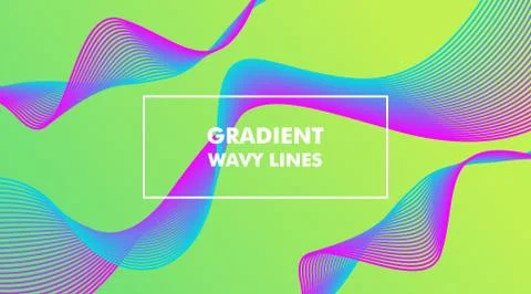 Gradient Wavy Lines Background Layout Template Illustrazione stock