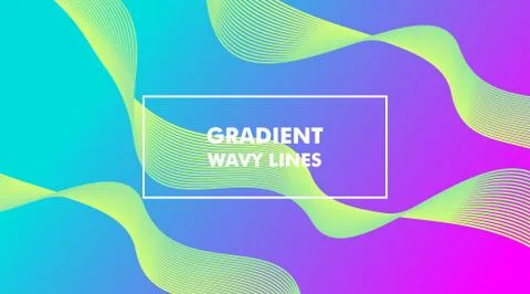 Gradient Wavy Lines Background Layout Template Stock Illustration