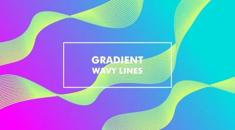 Gradient Wavy Lines Background Layout Template Stock Illustration