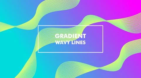 Gradient Wavy Lines Background Layout Template Stock Illustration