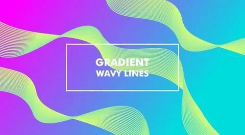 Gradient Wavy Lines Background Layout Template Illustrazione stock