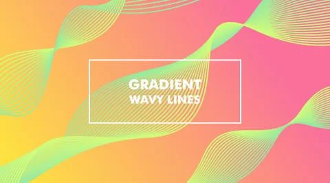 Gradient Wavy Lines Background Layout Template Stock Illustration