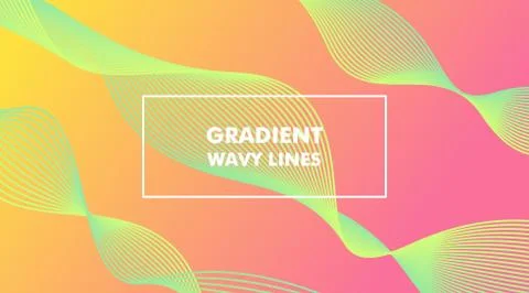 Gradient Wavy Lines Background Layout Template Illustrazione stock