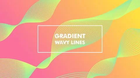 Gradient Wavy Lines Background Layout Template Stock Illustration