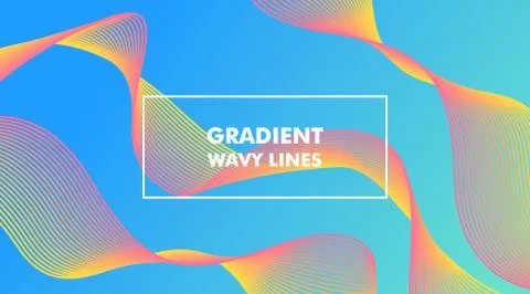 Gradient Wavy Lines Background Layout Template Stock Illustration