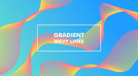 Gradient Wavy Lines Background Layout Template Illustrazione stock