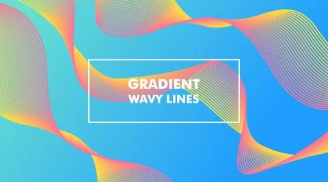 Gradient Wavy Lines Background Layout Template Stock-Illustration