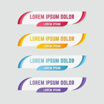 Gradient web lower third banners template Stock Illustration