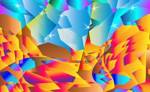 Gradient wilderness, evening road in the night sky with stars. Stock Illustration