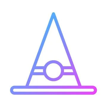 Gradient witch hat icon for Halloween celebration Ilustração Stock