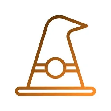 Gradient Witch Hat Icon for Halloween Design Use Ilustração Stock