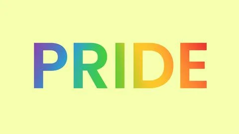 Gradient word Pride. Pride word in rainbow colors. 스톡 일러스트
