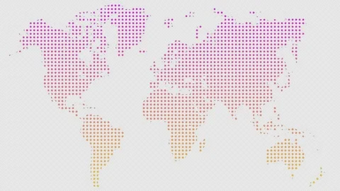 Gradient World map on alpha channel Stock Footage 153489435
