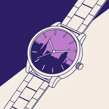 Gradient Wristwatch And Reflection vector illustration design 154 Stock Illustration