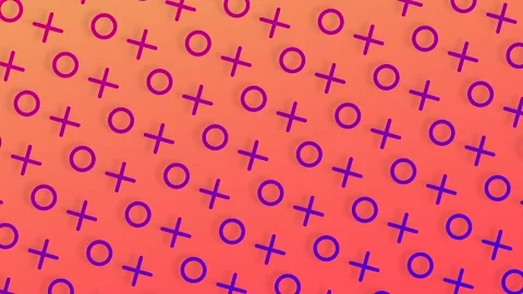 Gradient Xoxo Oxo Pattern of Noughts and Crosses Moving Overlays Stock Footage 165446384