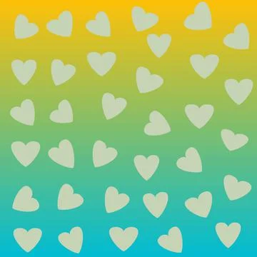 Gradient yellow and green color with heart shape illustration for wallpaper  Stock Illustration