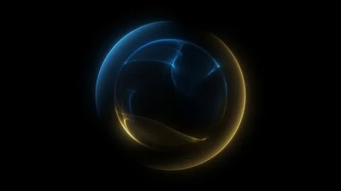 Gradient yellow blue 3D sphere light effects and smooth plasma energy motio.. Stock Illustration