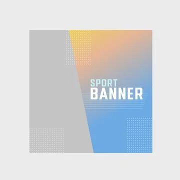 Gradient yellow orange blue abstract square social media sport banner template i Stock Illustration