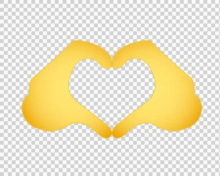 Gradient yellow two hands forming heart shape icon. Used to express love an.. 스톡 일러스트