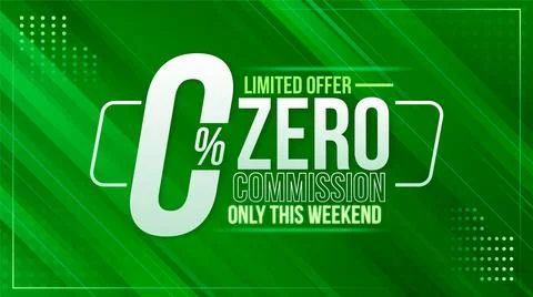 Gradient zero commission sale banner Stock Illustration