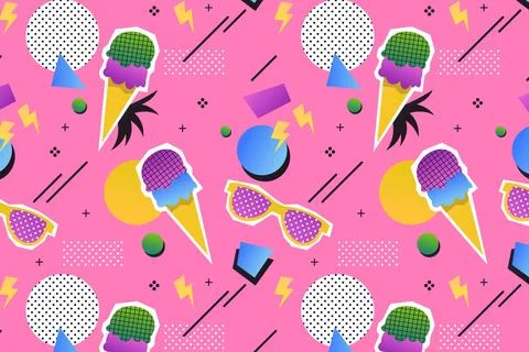 Gradient zine culture pattern イラスト素材