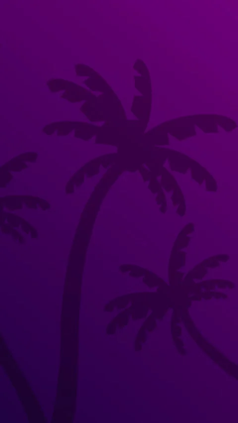 Gradietn vertical background of dark purple sky with palm trees silhouettes. Stock Footage 337168056