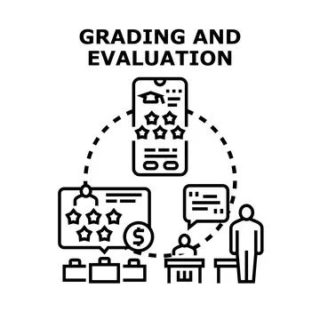 Grading and evaluating education, work, and performance Stock Illustration