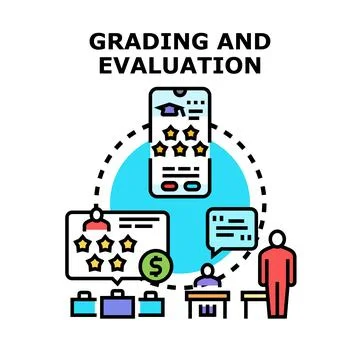 Grading and evaluating education, work, and performance Stock Illustration