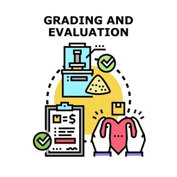 Grading and evaluation process with quality assessment Stock Illustration