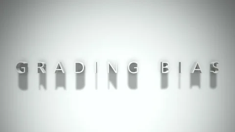 Grading bias 3D title animation white text on a white background Stock Footage 299428540