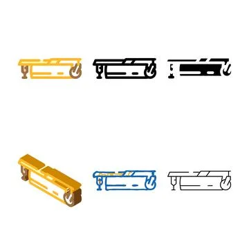 Grading blade construction vehicle color icon vector variety Stock Illustration