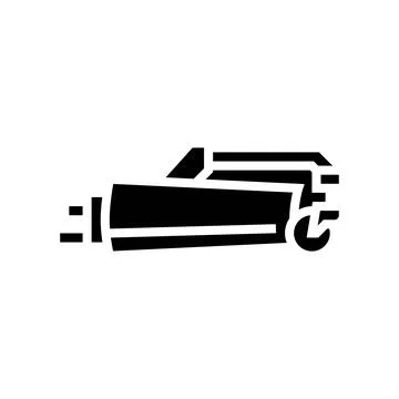 Grading blade construction vehicle glyph icon vector illustration Stock Illustration