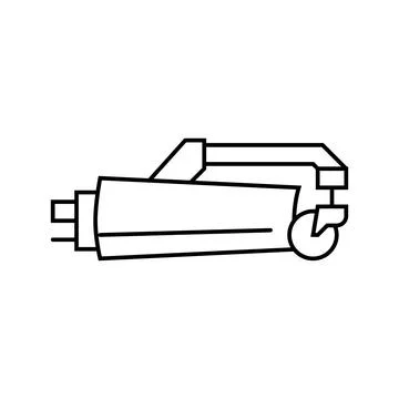 Grading blade construction vehicle line icon vector illustration Stock Illustration