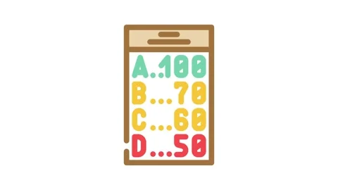 Grading system education platform color icon animation Stock Footage 327257653
