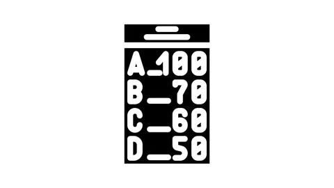 Grading system education platform glyph icon animation Stock Footage 326731772
