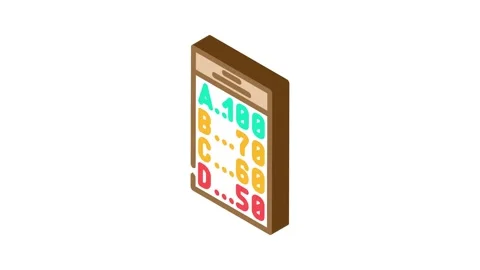Grading system education platform isometric icon animation Stock Footage 327277421