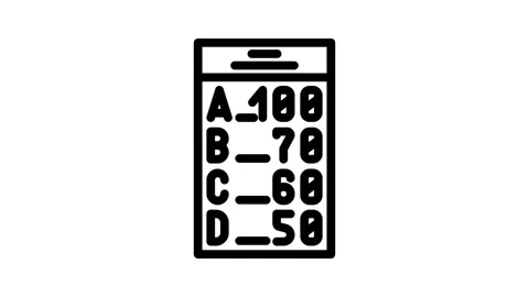 Grading system education platform line icon animation Stock Footage 326749364