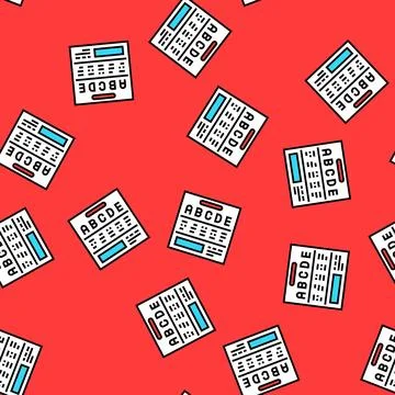 Grading system education platform vector seamless pattern Stock Illustration