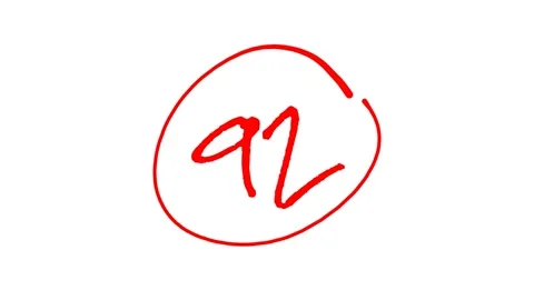 Grading system with numbers in red ink Stock Footage 322555370