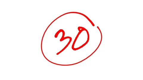 Grading system with numbers in red ink Stock Footage 322555382