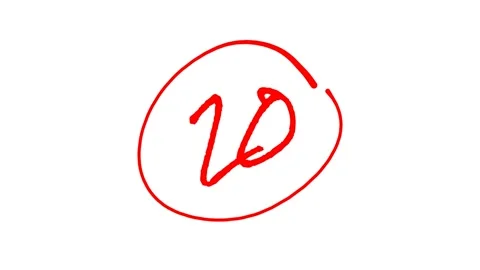 Grading system with numbers in red ink Stock Footage 322555384