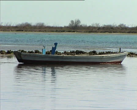 GRADO lagoon with rowing boat 2 Stockbeeldmateriaal 23928641