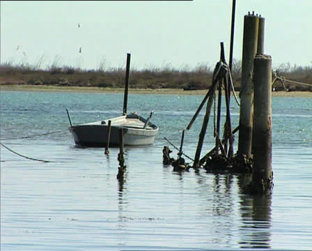 GRADO lagoon with rowing boat Video stock 23928684
